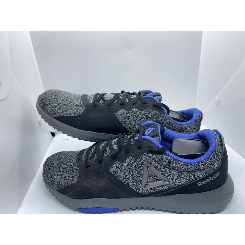 Mens Reebok Flexagon Flexweave Training Shoes Gray Black Blue 1Y3001 Size 10.5